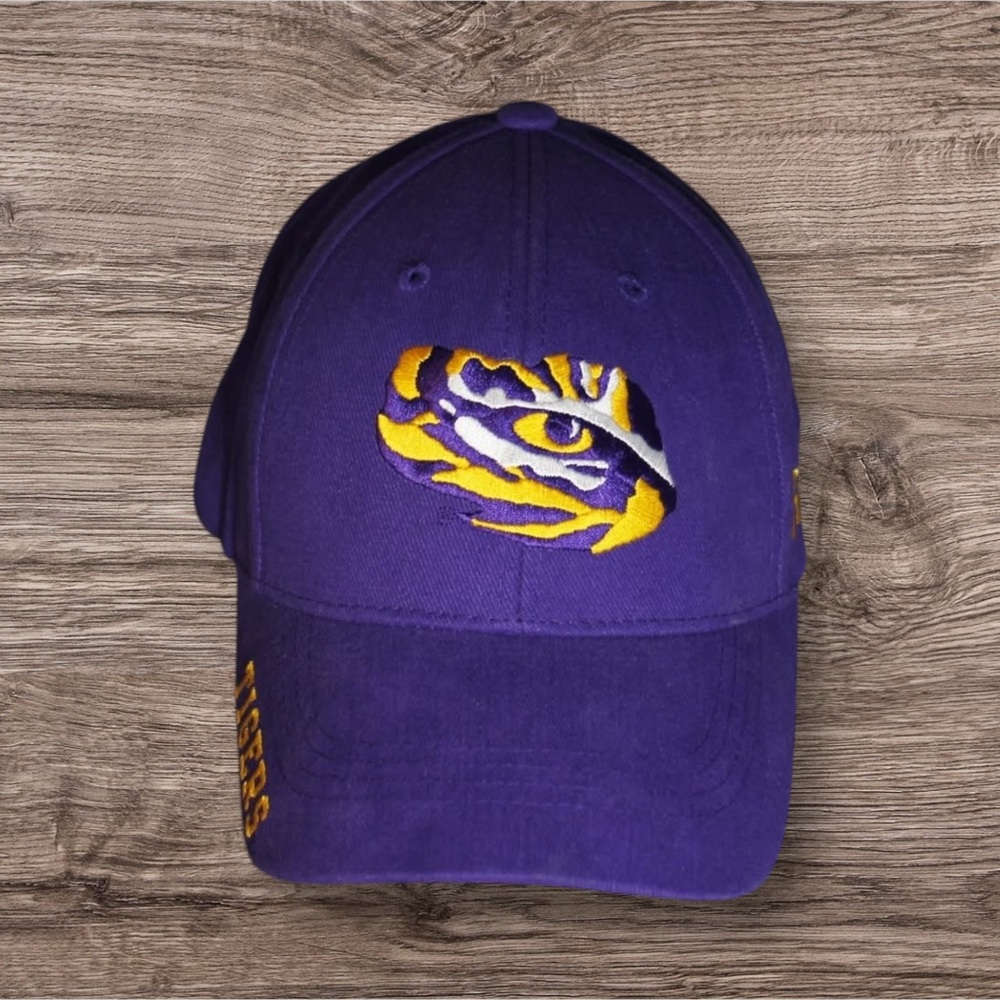 Purple  LSU Tigers Embroidered Cap Russell
